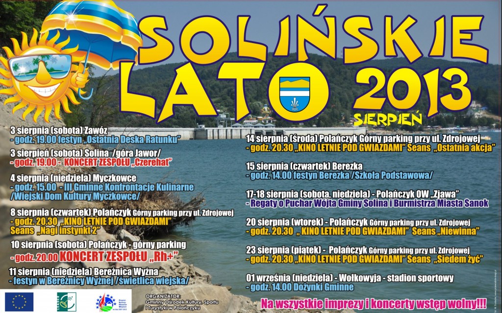 Plakat Solińskie Lato 2013 sierpień B2